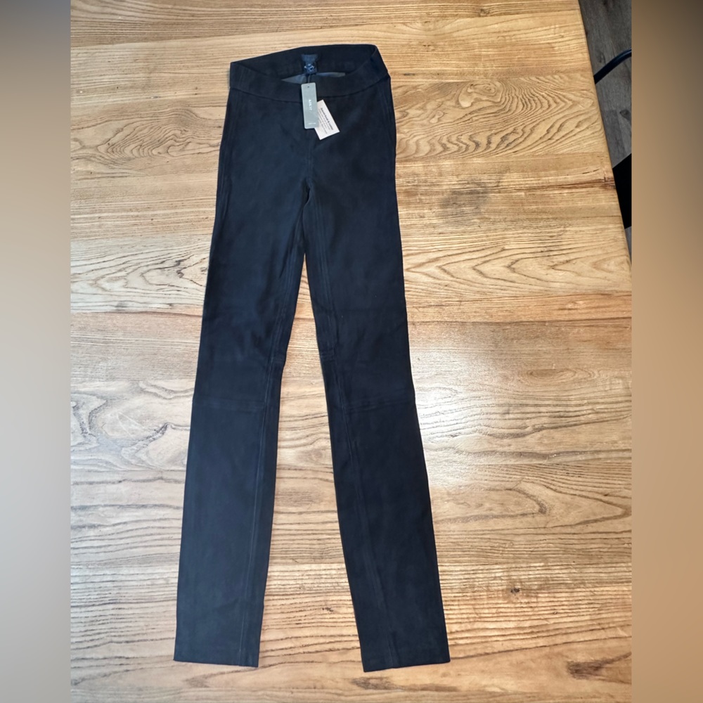 J crew $450 Collection Suede Leggings 00 Black E4582
